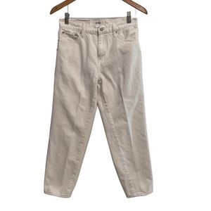 Pistola White Denim Crop Jeans Mid Rise